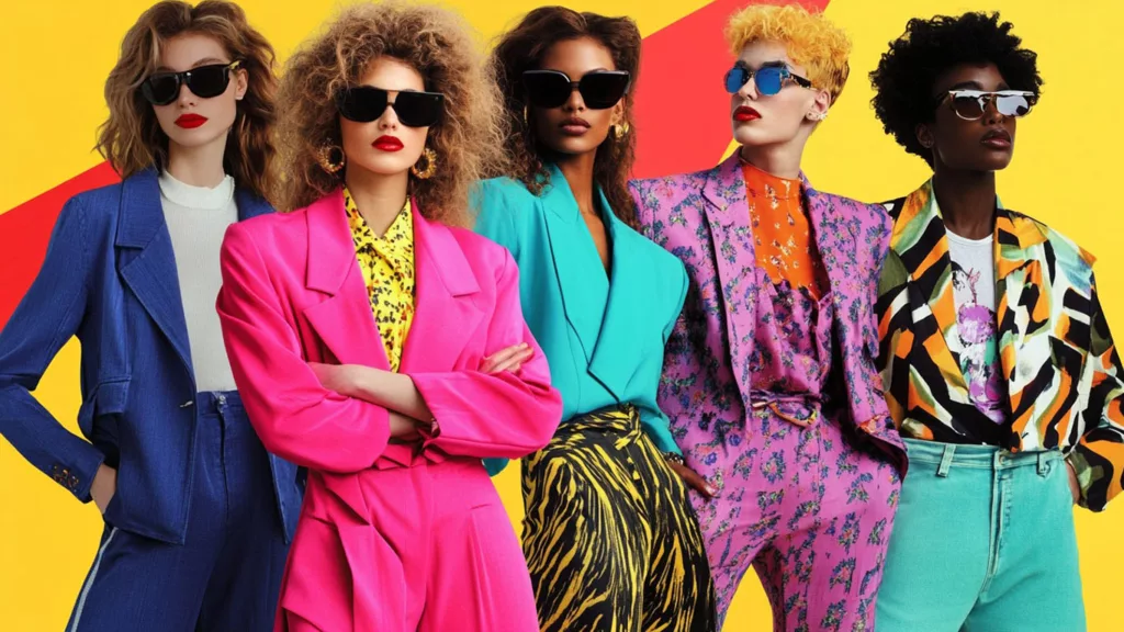 Colorful and bold 80s clothing trends