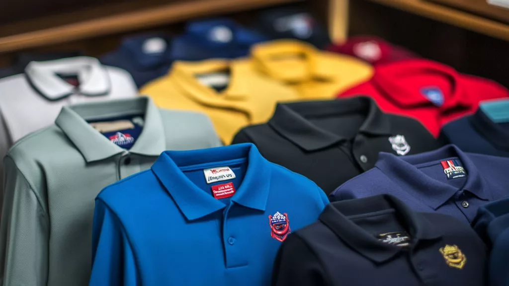 Demonstrates the customization possibilities for logos on polo shirts d