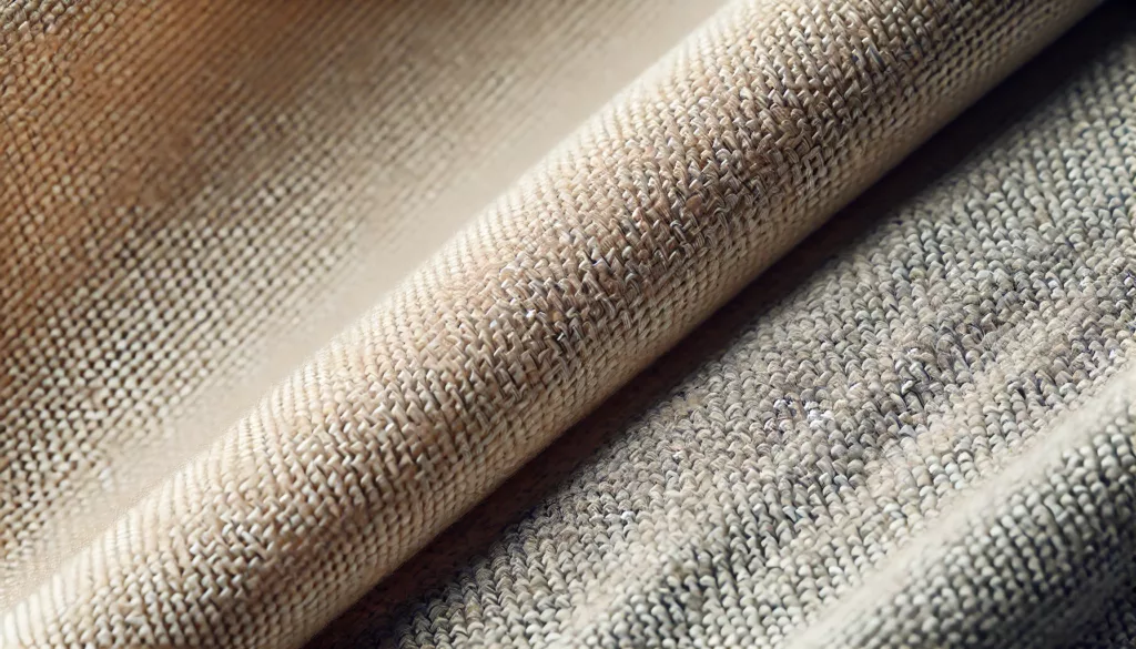 Close-up of Nylon and Cotton fabric textures, highlighting differences in texture and softness