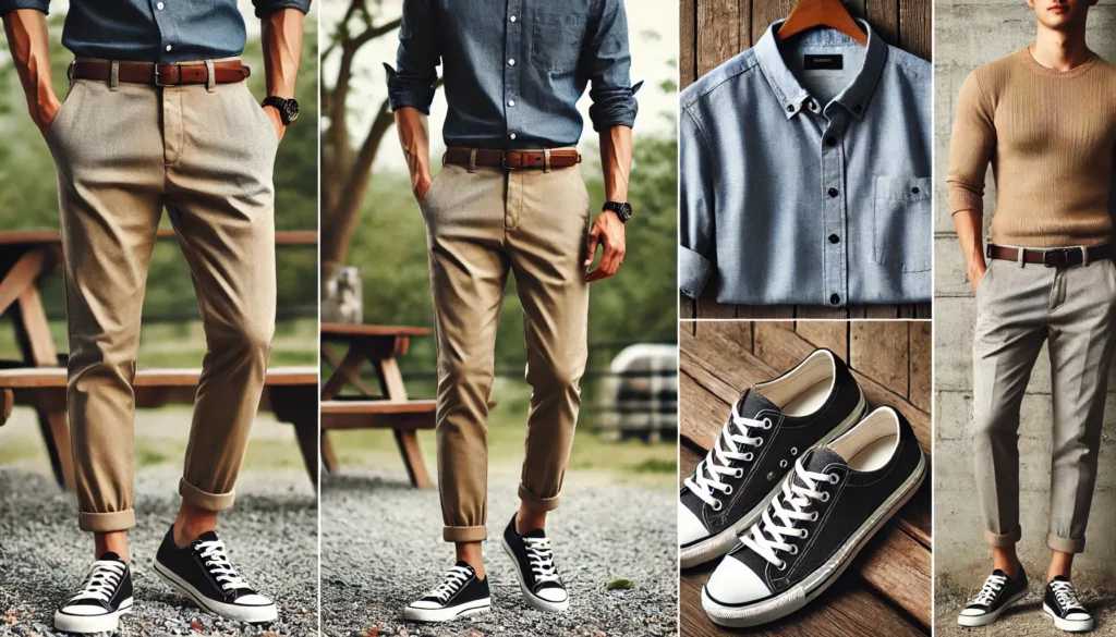 Casual outfits for different occasions, including weekend outings and casual office wear