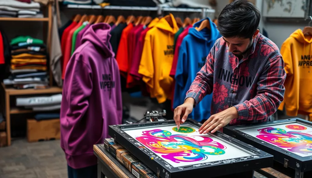 Screen Printing on Printed Hoodies