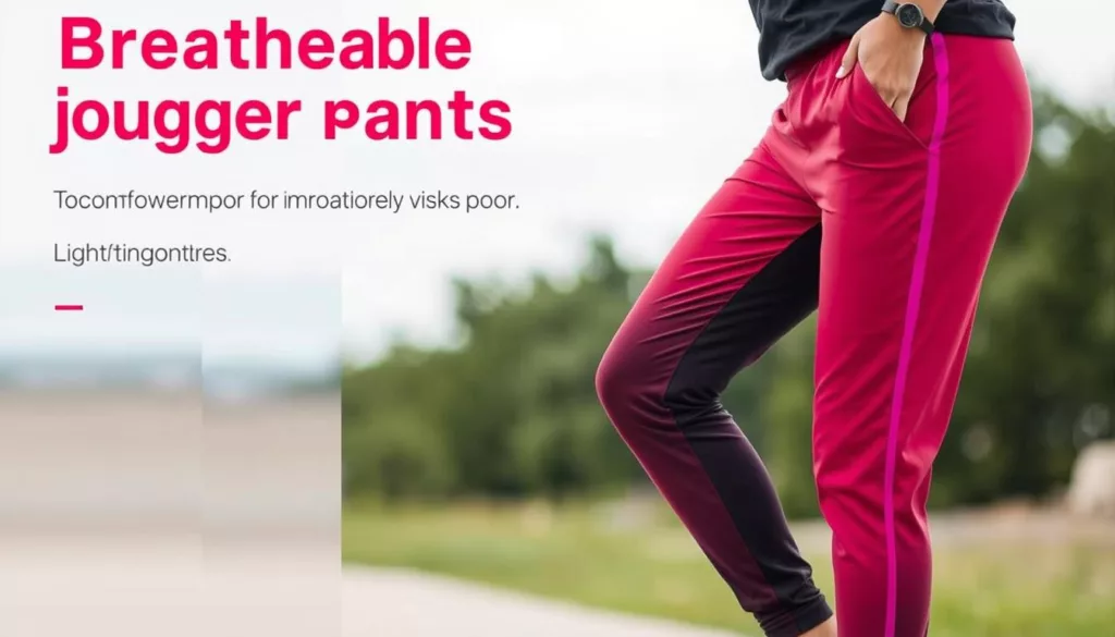 breathable jogger pants with moisture-wicking fabric