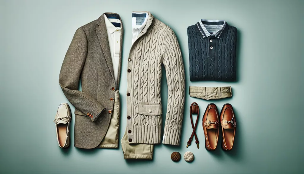 A collection of timeless preppy clothes showcasing elegant, versatile outfits