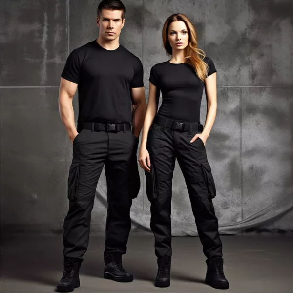 Custom Black Cargo Trousers – Durable & Stylish Work and Casual Pants - Image 2