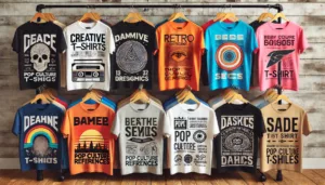 T-shirt design ideas that sell, creative and profitable designs displayed on T-shirts.