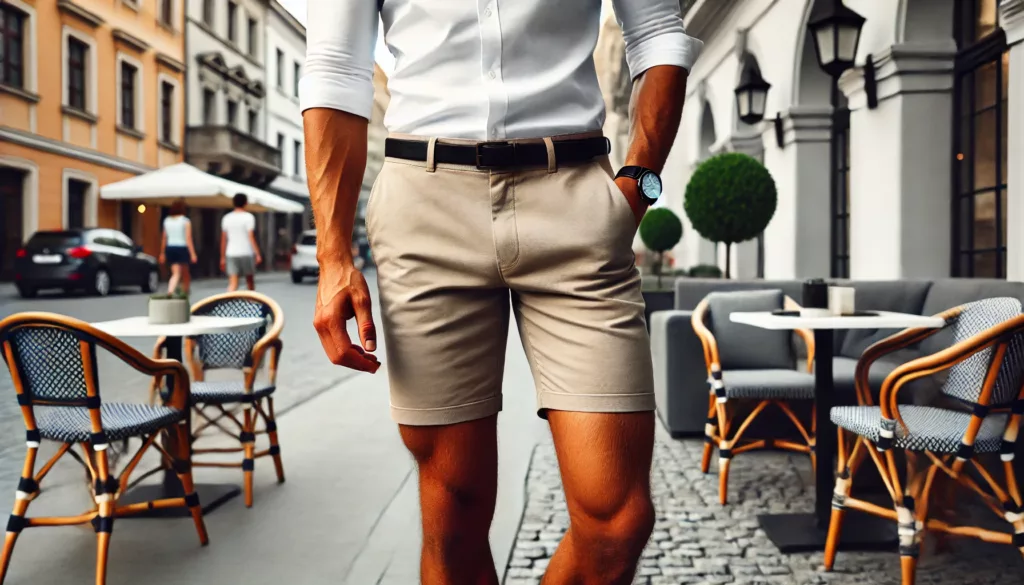 Slim-Fit Chino Shorts – A polished and comfortable option for casual or semi-formal wear.