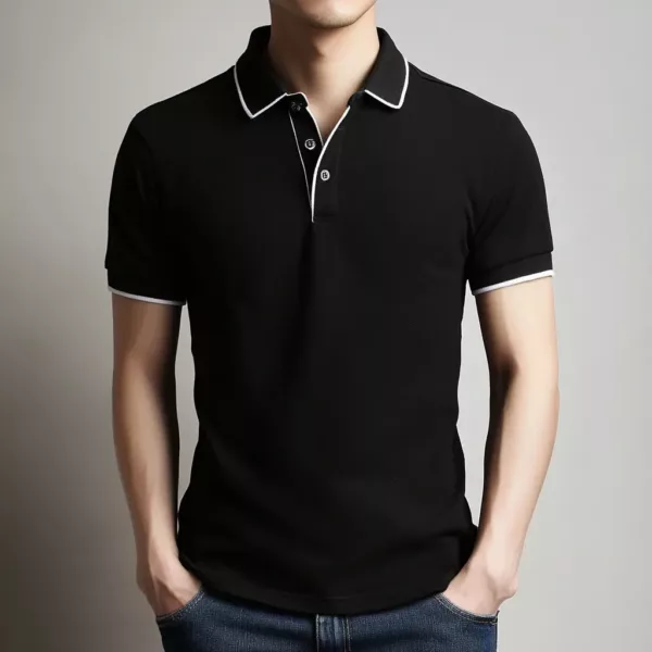 Classic Black Polo Shirt for Men – Comfortable & Stylish - Image 3