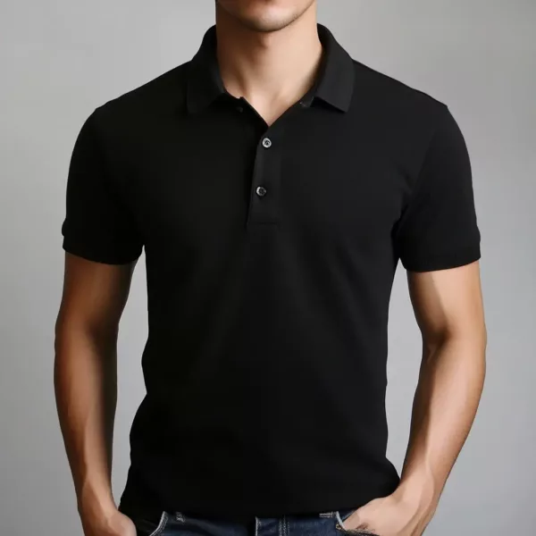 Classic Black Polo Shirt for Men – Comfortable & Stylish - Image 4