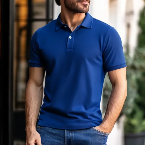 Classic Blue Polo Shirt for Men – Stylish & Versatile - Image 4