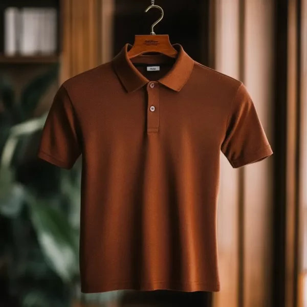 Classic Brown Polo Shirt for Men – Earthy & Versatile - Image 3