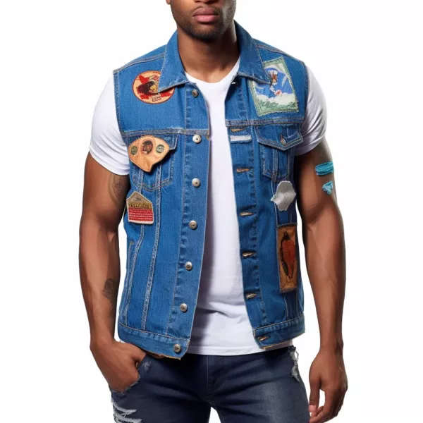 Customizable Denim Vests with Embroidery and Distressed Options