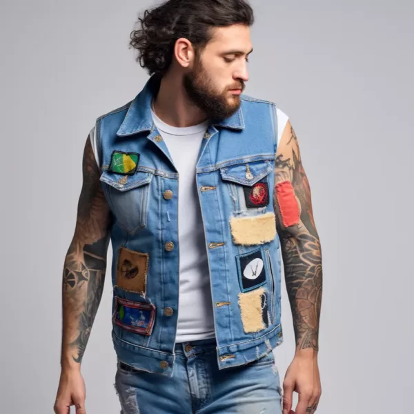 Customizable Denim Vests with Embroidery and Distressed Options - Image 3