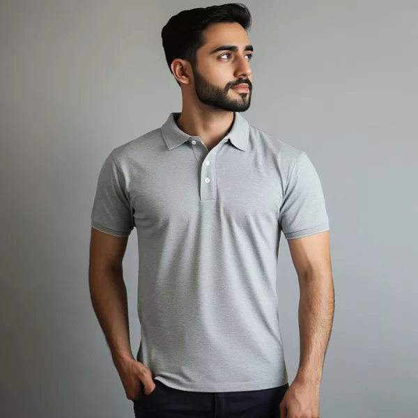 grey polo t shirt a