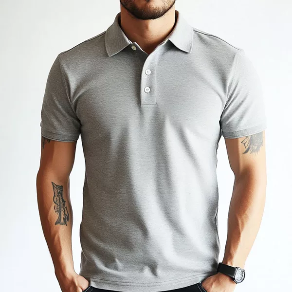 grey polo t shirt b