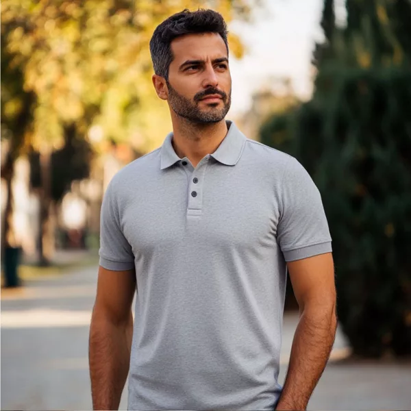 grey polo t shirt c