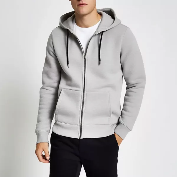 grey zip up hoodie​ 2