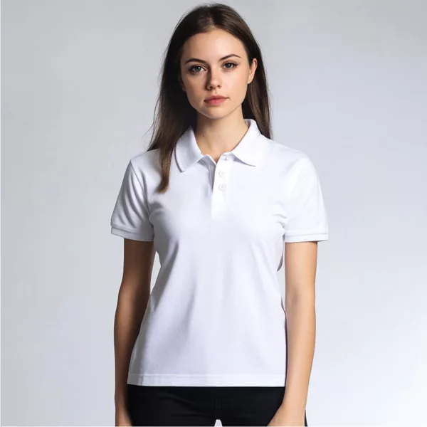 ladies white polo t shirt c