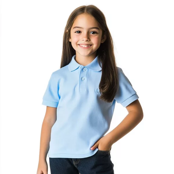 Light Blue Polo Shirts for Girls – Perfect for Uniforms