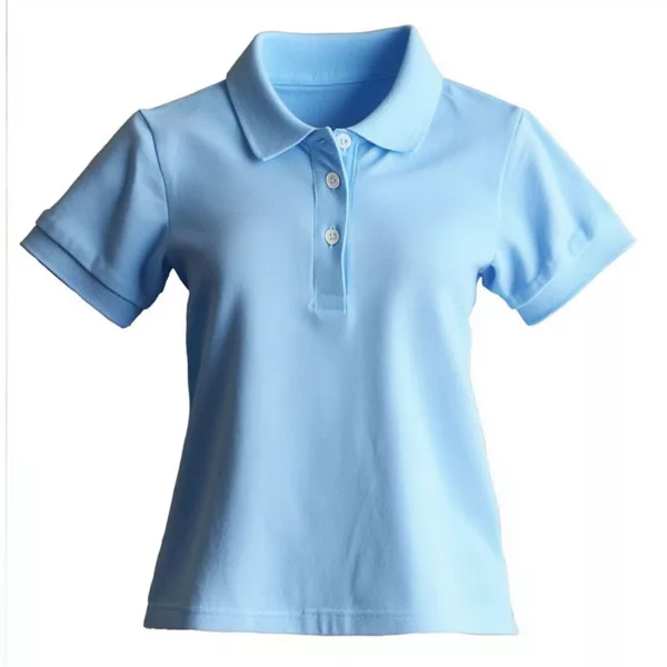 Light Blue Polo Shirts for Girls – Perfect for Uniforms - Image 3