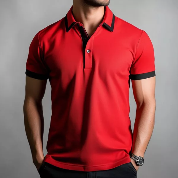 mens red polo shirt a