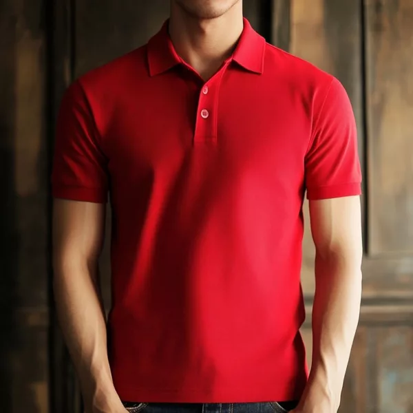 mens red polo shirt d