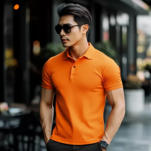 orange polo shirt​ 1