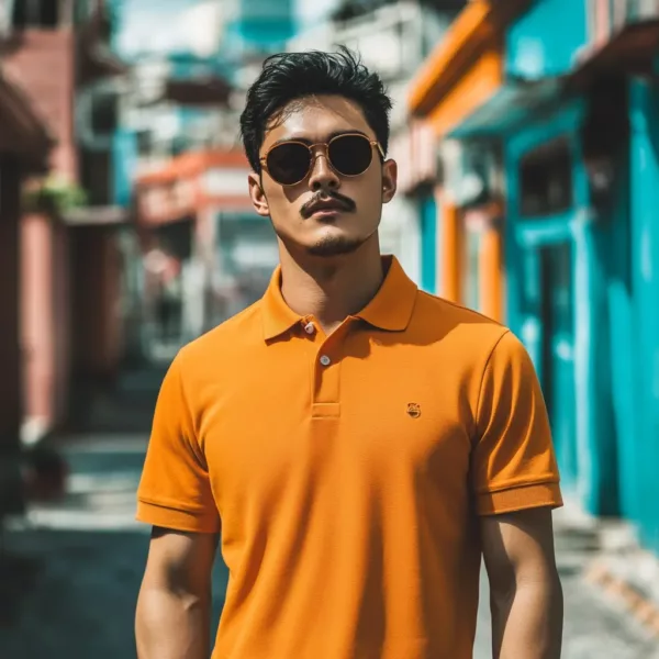 orange polo shirt​ 2