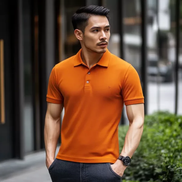 orange polo shirt​ 3