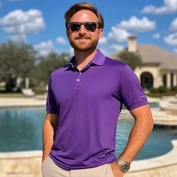 Purple Polo Golf Shirt – Performance & Style - Image 3