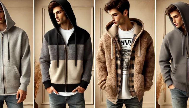 A comparison of a zip-up hoodie and a pullover hoodie