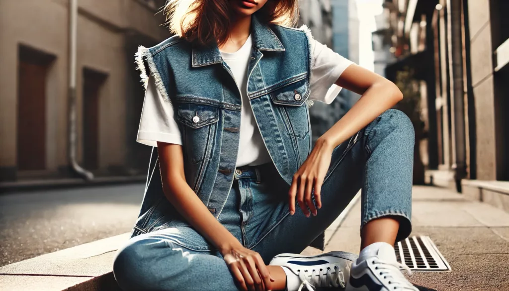 Casual Denim Vest Outfit