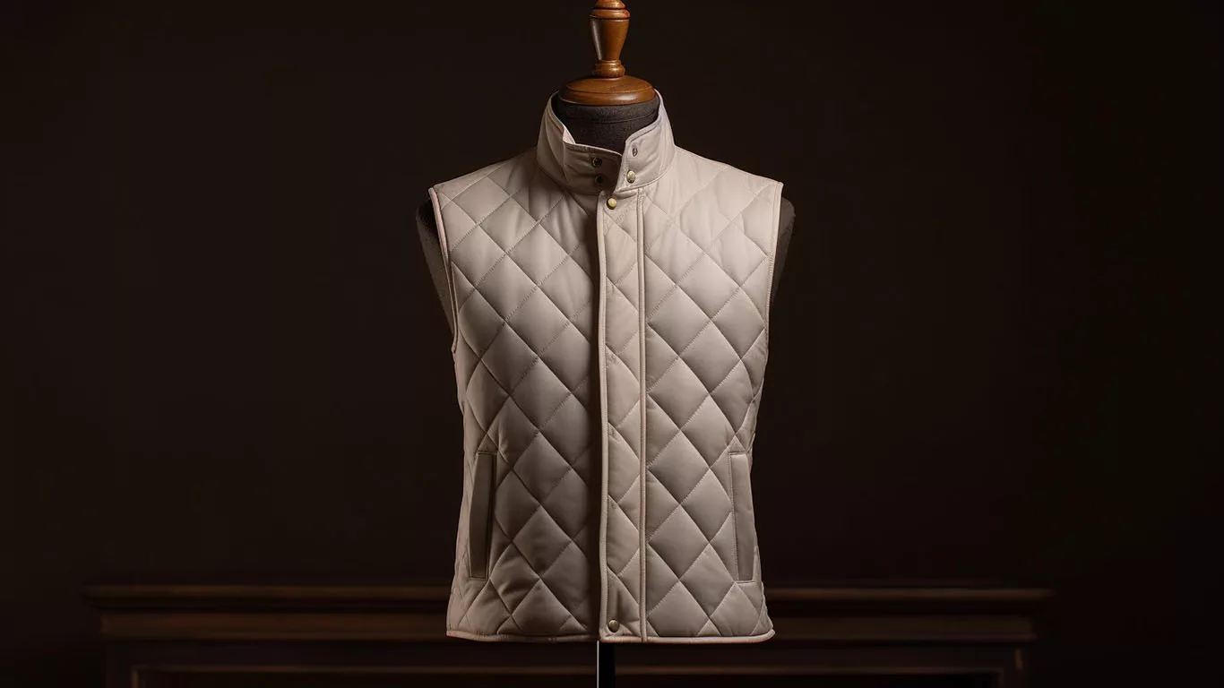 Classic quilted puffer vest displayed on a mannequin