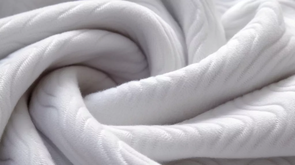 A close up shot of the luxurious fabrics used in the hoodie such as cashmere organic cotton or merino wool 3