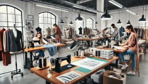 A stylish workspace in a New York City garment factory