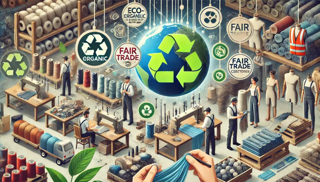 An image depicting sustainable and ethical clothing manufacturing