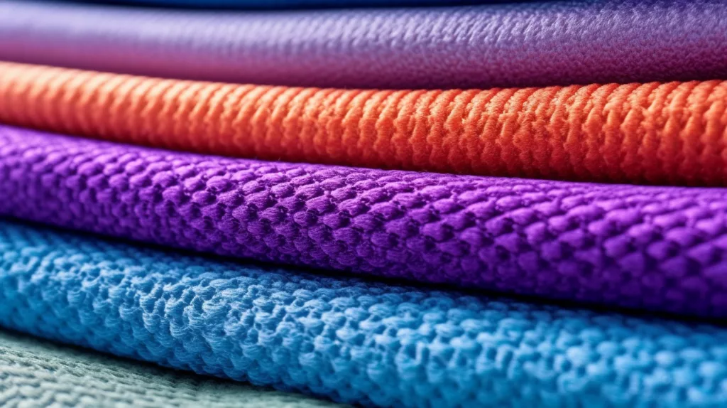 Best Fabrics for Activewear A close up shot of different activewear fabrics like polyester spandex and bamboo fabric 2