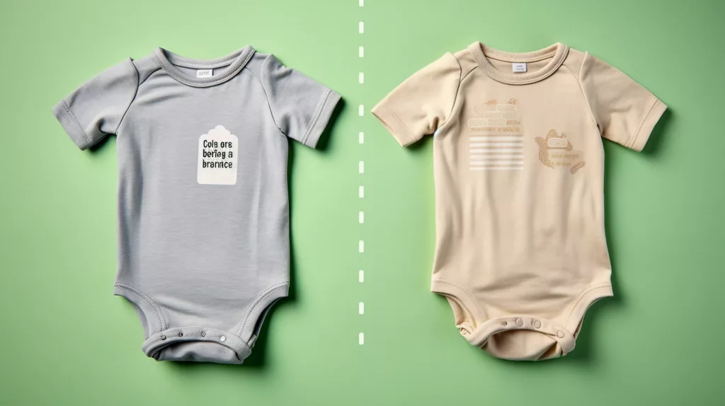 Comparison of bamboo baby clothes versus cotton clothes highlighting softness and eco friendliness 4