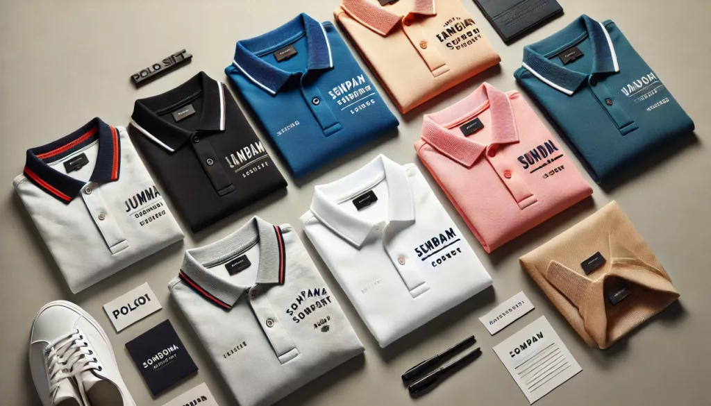 Polo shirts with embroidered or printed company logos