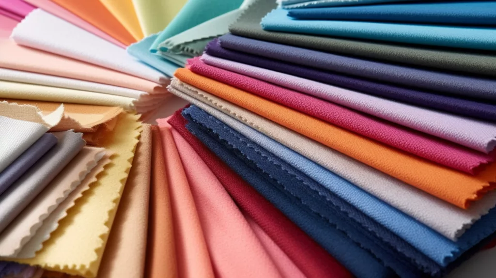 Various fabrics used in oversized hoodie manufacturing cotton and polyester swatches 2