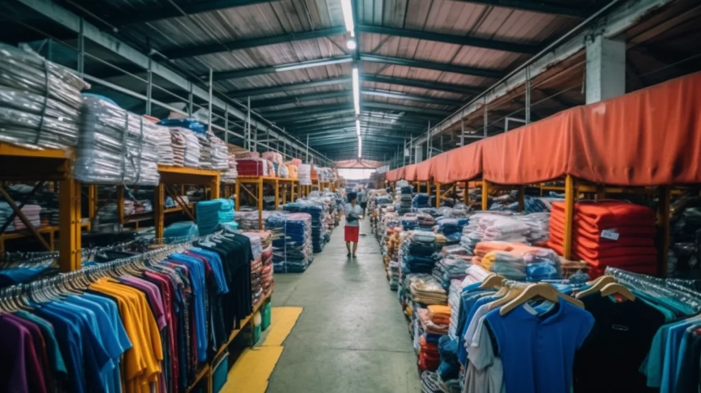 Warehouse or Trade Show Featuring Chinese Clothing Manufacturers 2